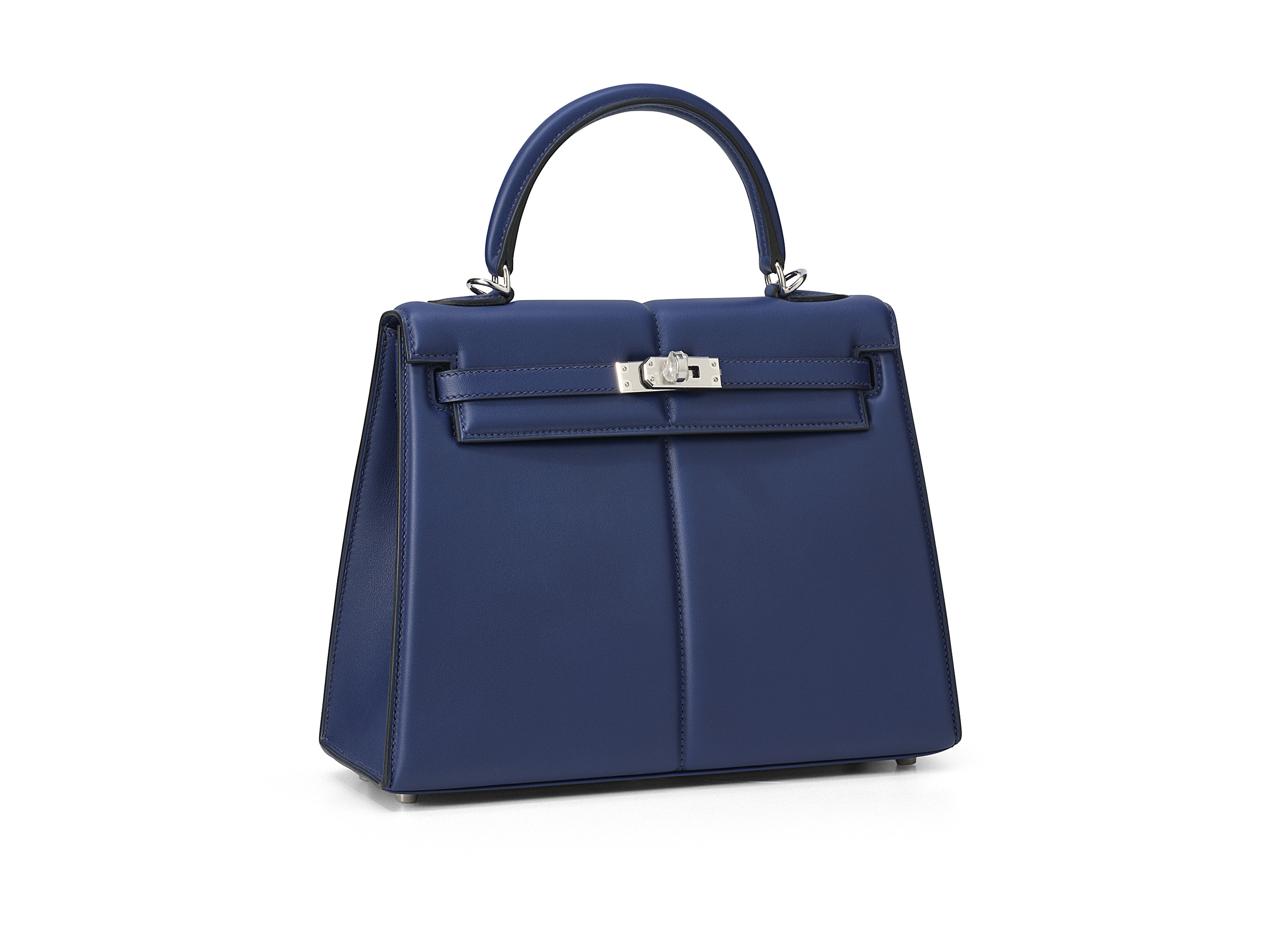 Hermes Kelly Padded Handbag Swift with Palladium Hardware 25 at