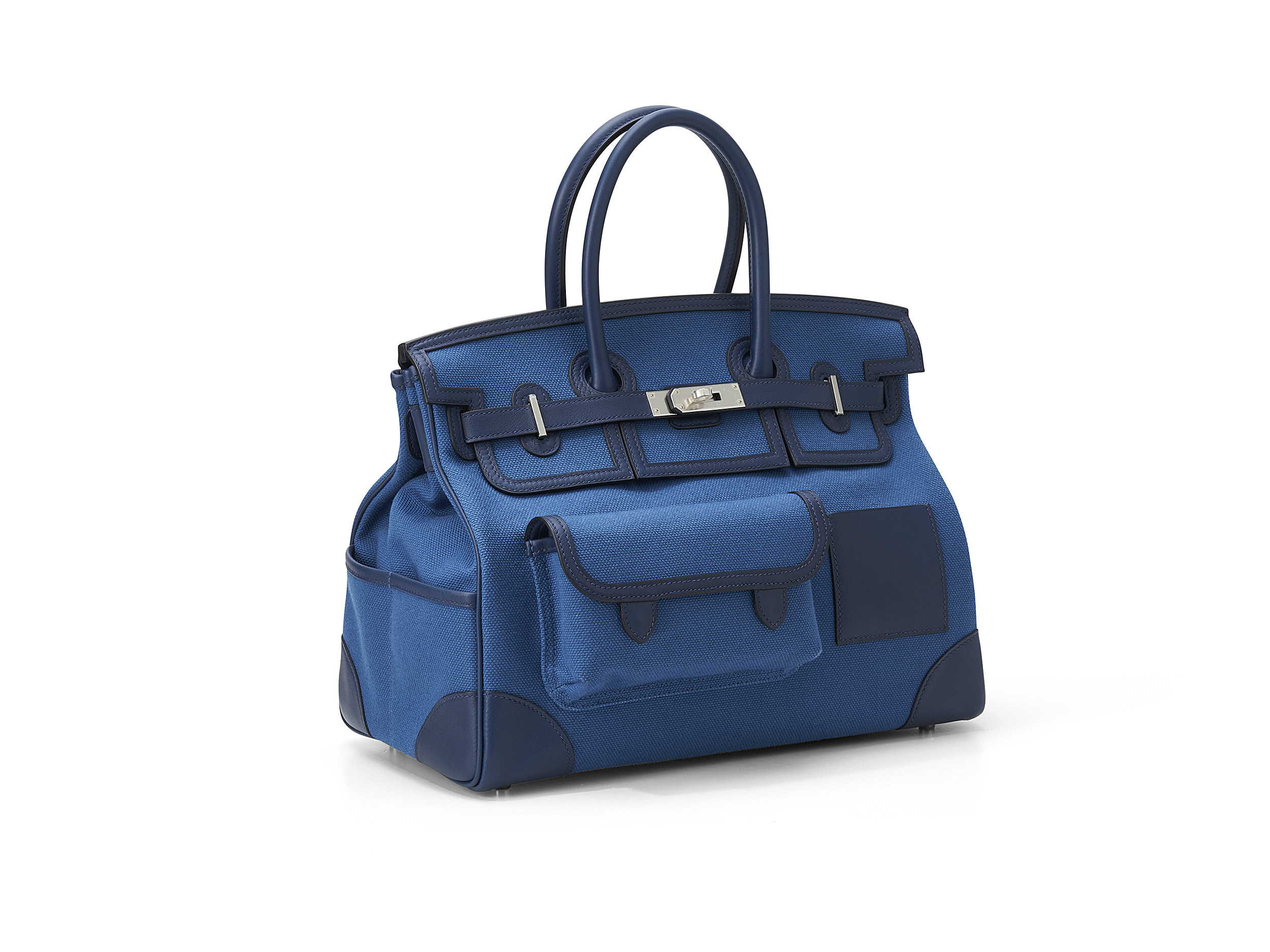 Birkin 35 Cargo Bleu Marine Canvas Swift 