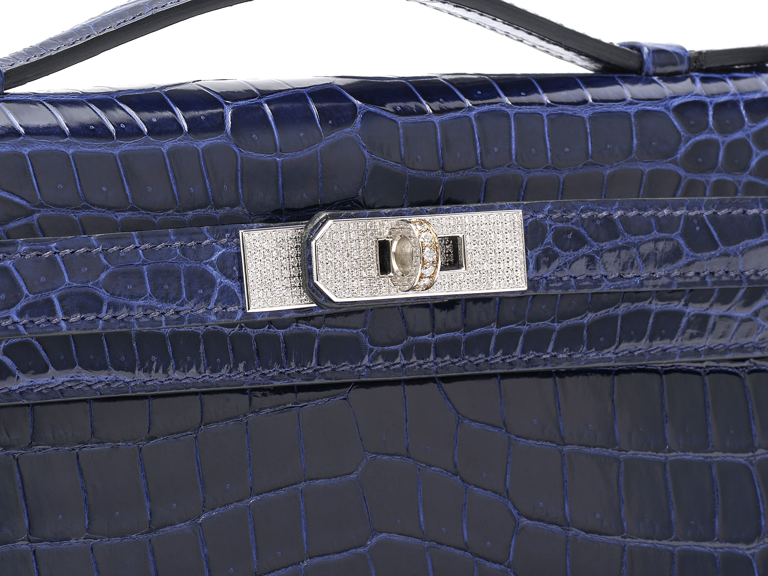 Kelly Cut Bleu Saphir Crocodile Porosus Lisse Diamonds